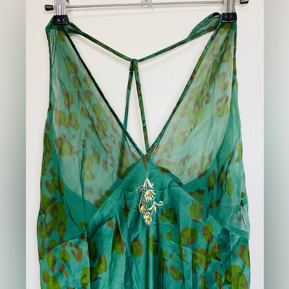 Vintage Victoria’s Secret Slip Dress 100% Silk Beaded  Leopard Print Size L - Picture 3 of 11